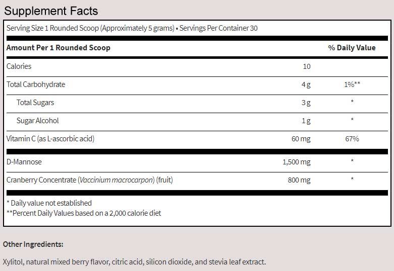 SFI HEALTH (Klaire Labs) D-Mannose Plus Powder