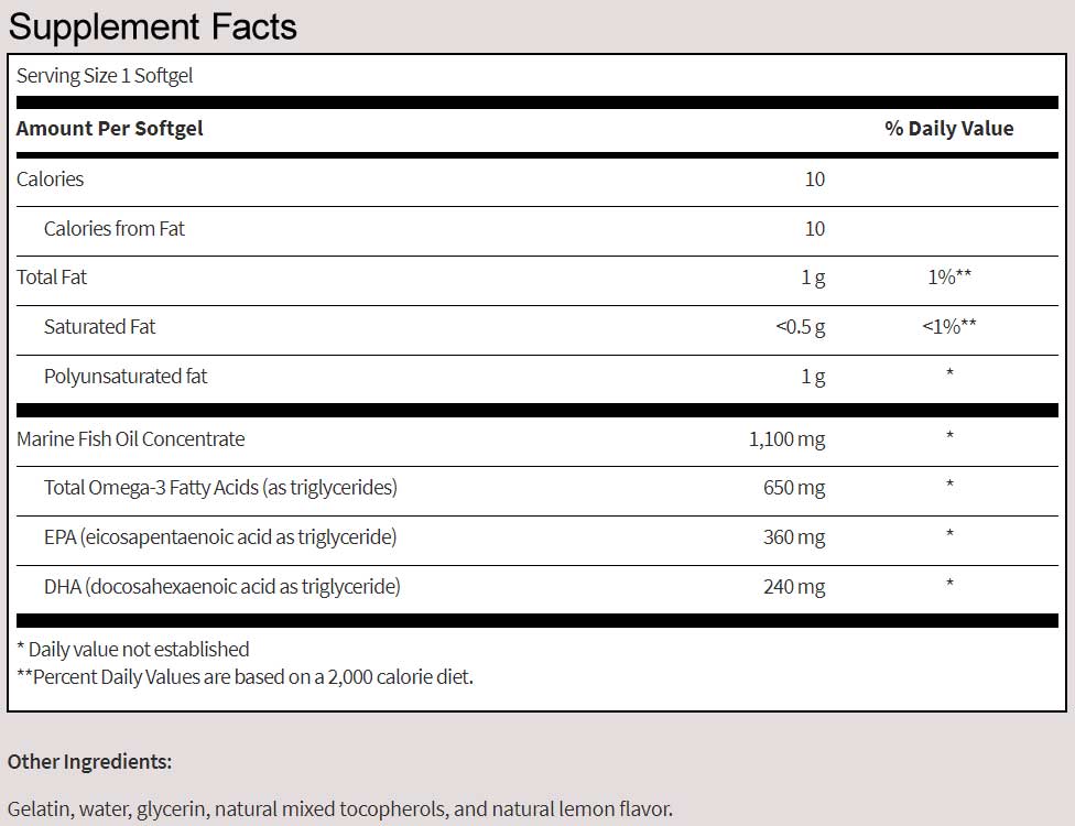 SFI HEALTH (Klaire Labs) Eicosamax® TG Softgel