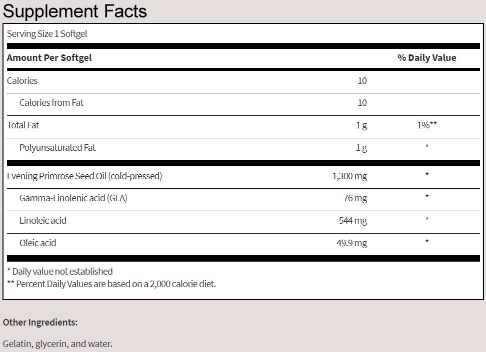 SFI HEALTH (Klaire Labs) Evening Primrose Oil