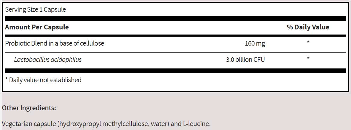 SFI HEALTH (Klaire Labs) L. Acidophilus SCD Compliant