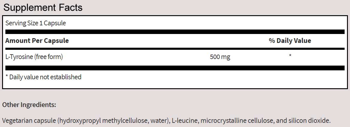 SFI HEALTH (Klaire Labs) L-Tyrosine 500 mg
