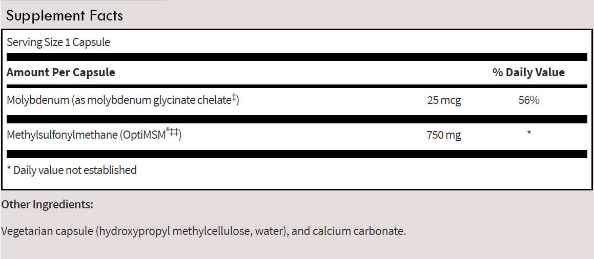 SFI HEALTH (Klaire Labs) MSM 750