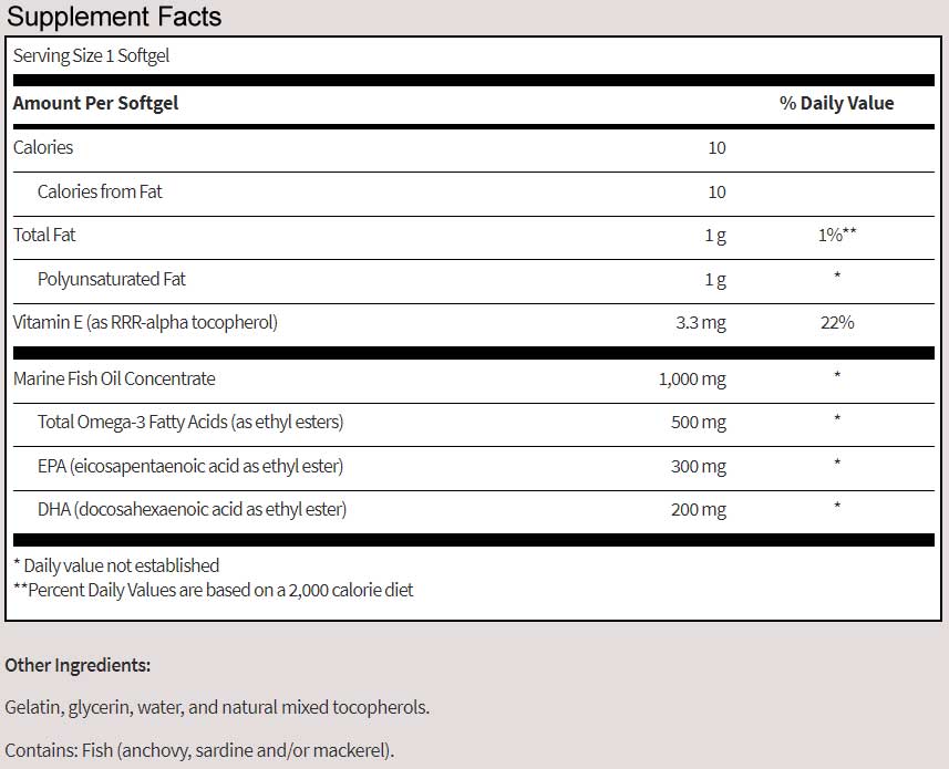 SFI HEALTH (Klaire Labs) Marine Fish Oil