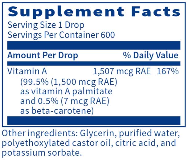 SFI HEALTH (Klaire Labs) Micellized Vitamin A Liquid