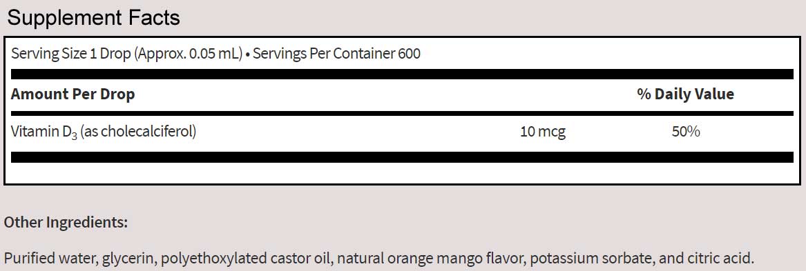 SFI HEALTH (Klaire Labs) Micellized Vitamin D3 Liquid