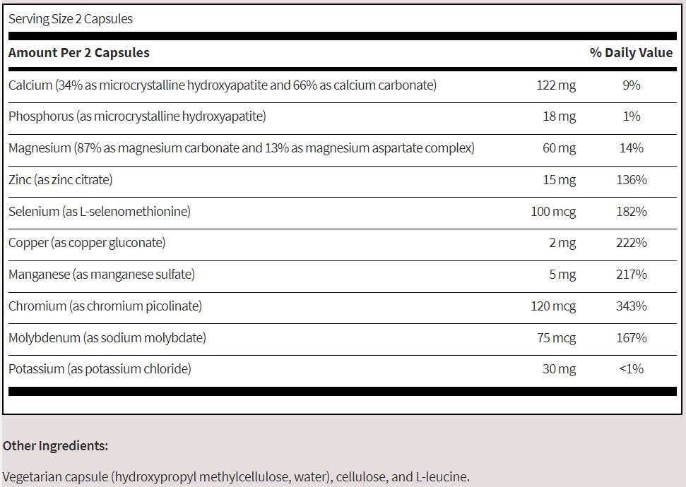 SFI HEALTH (Klaire Labs) Multi-Mineral Complex Without Iron