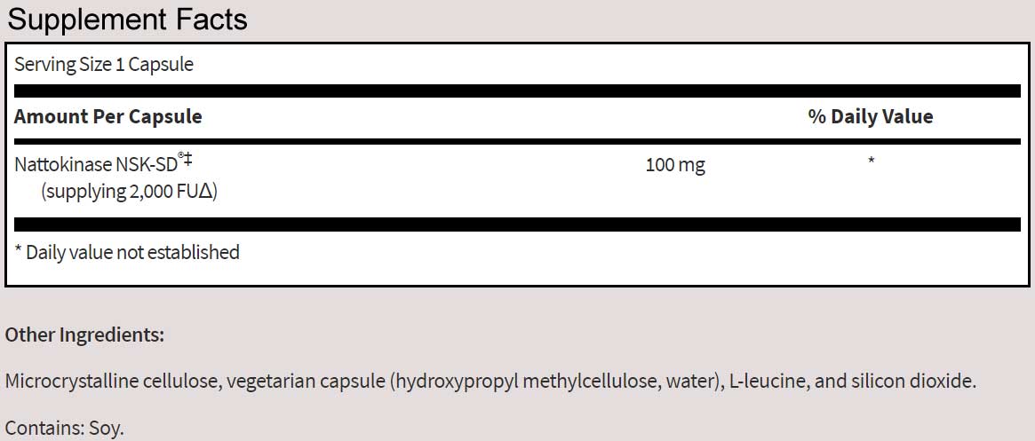 SFI HEALTH (Klaire Labs) Nattokinase NSK-SD