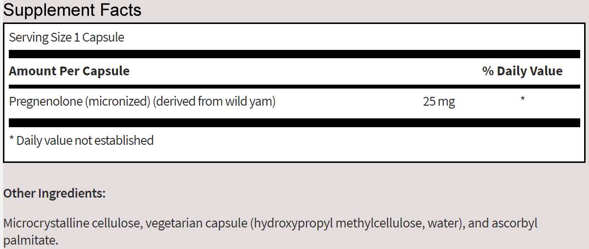 SFI HEALTH (Klaire Labs) Pregnenolone 25 mg