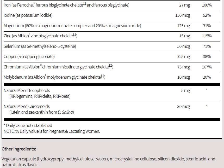 SFI HEALTH (Klaire Labs) Prenatal and Nursing Formula