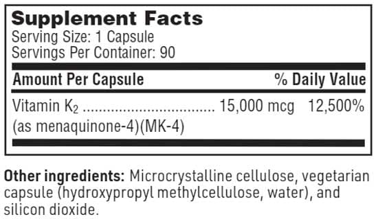 SFI HEALTH (Klaire Labs) Ultra K2 Menaquinone - 4