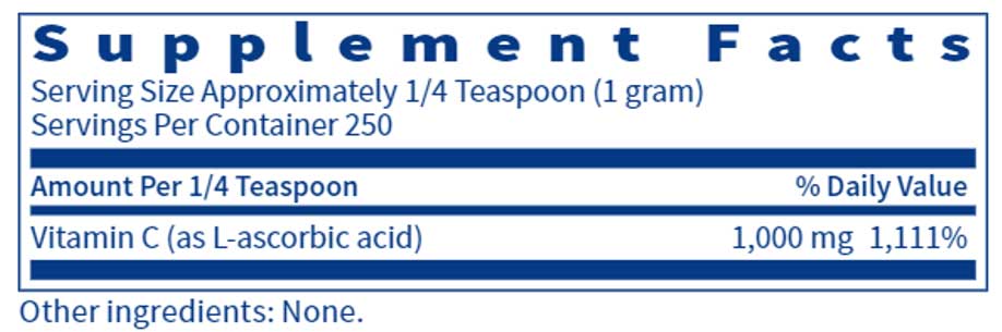 SFI HEALTH (Klaire Labs) Vitamin C Powder
