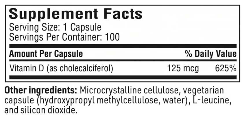 SFI HEALTH (Klaire Labs) Vitamin D3 (5000 IU)