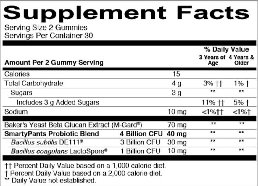 SmartyPants Kids Prebiotic and Probiotic Immunity Formula - Grape