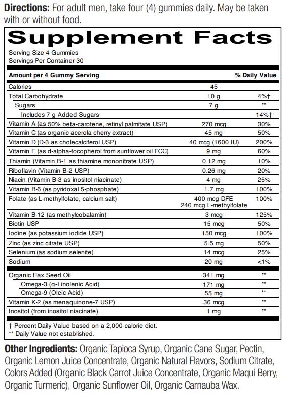 SmartyPants Men's Organic Multi & Omegas