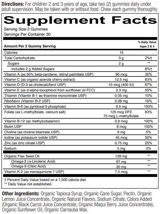 SmartyPants Toddler Organic Multi & Omegas (Formerly Toddler Formula Organic)