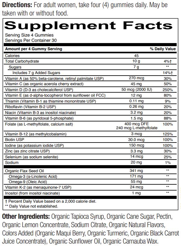 SmartyPants Women's Organic Multi & Omegas (Formerly Women's Organic Formula)