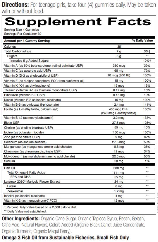 SmartyPants Teen Girl Multi & Omegas (Formerly Teen Girl Formula)