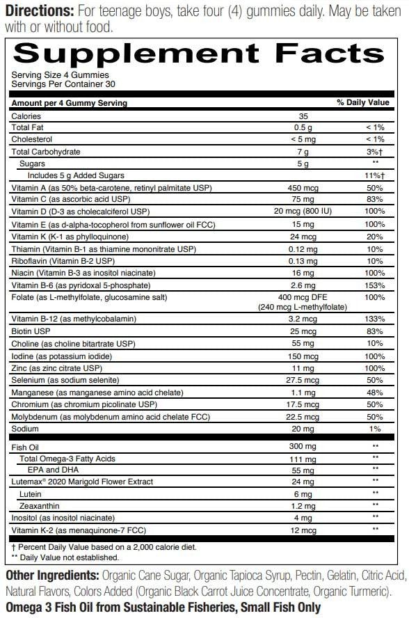 SmartyPants Teen Guy Multi & Omegas (Formerly Teen Guy Formula)