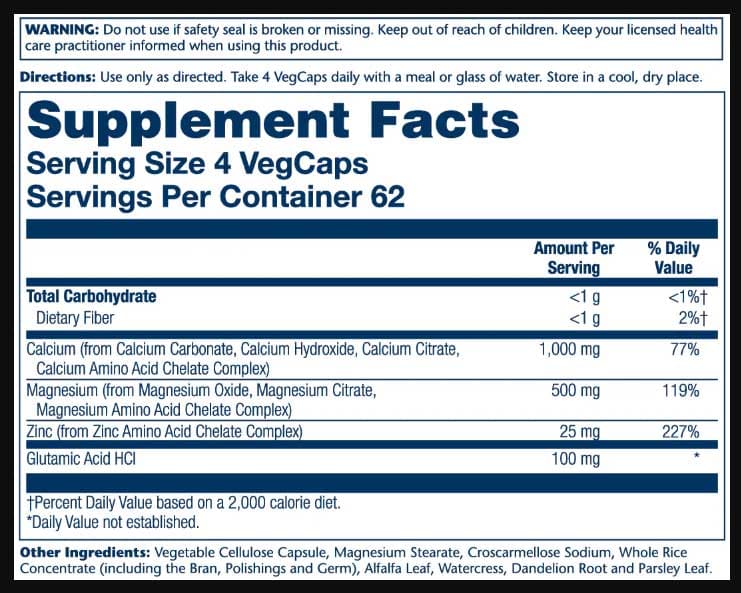Solaray Calcium Magnesium Zinc