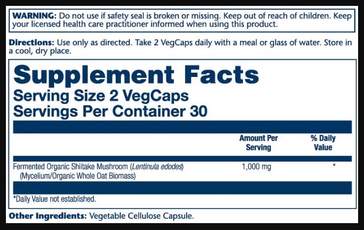Solaray Fermented Shiitake Organic Mushroom