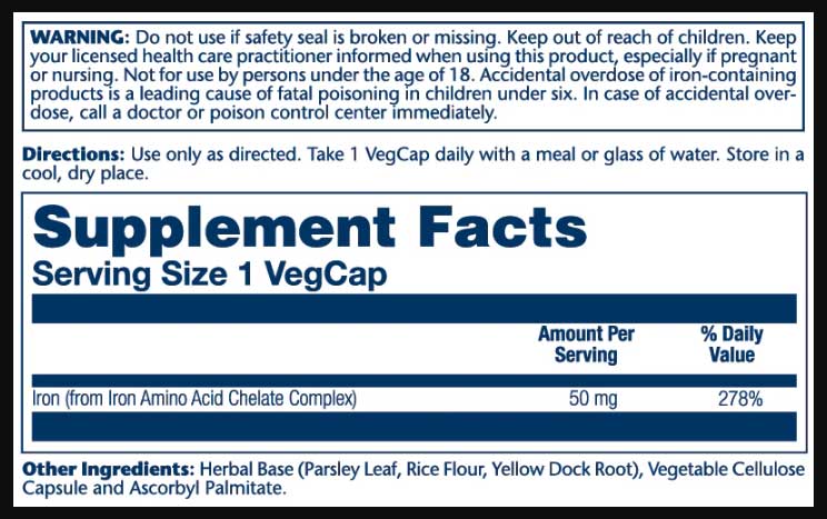 Solaray Iron 50 mg