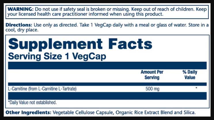 Solaray L-Carnitine 500 mg