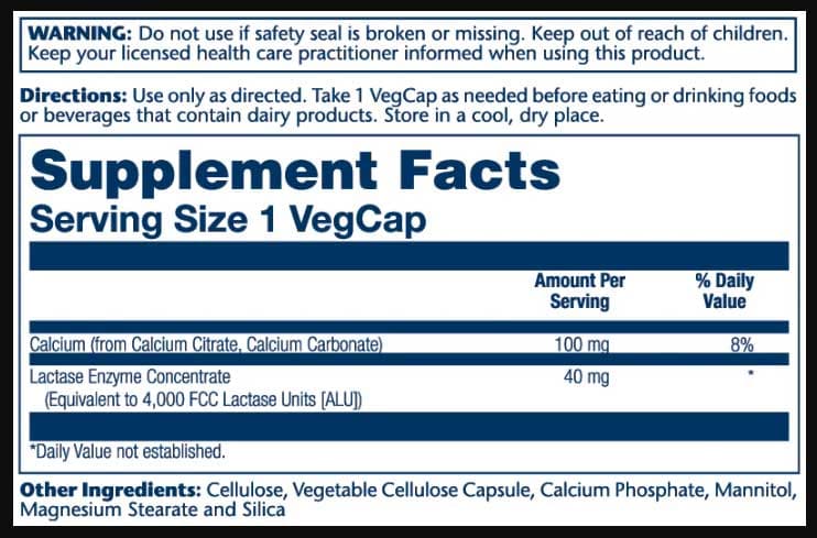 Solaray Lactase 40 mg