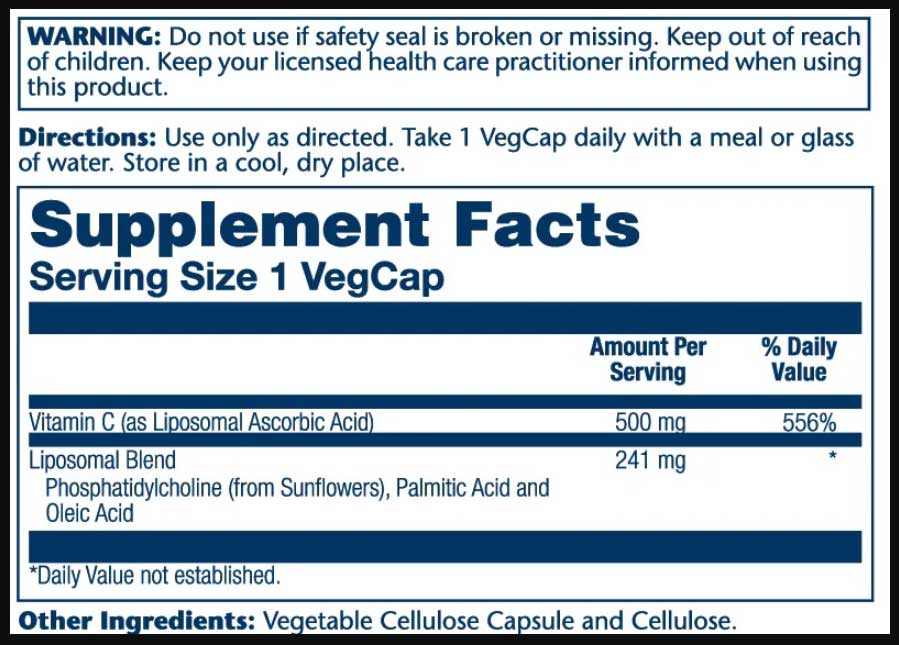 Solaray Liposomal Vitamin C 500 mg