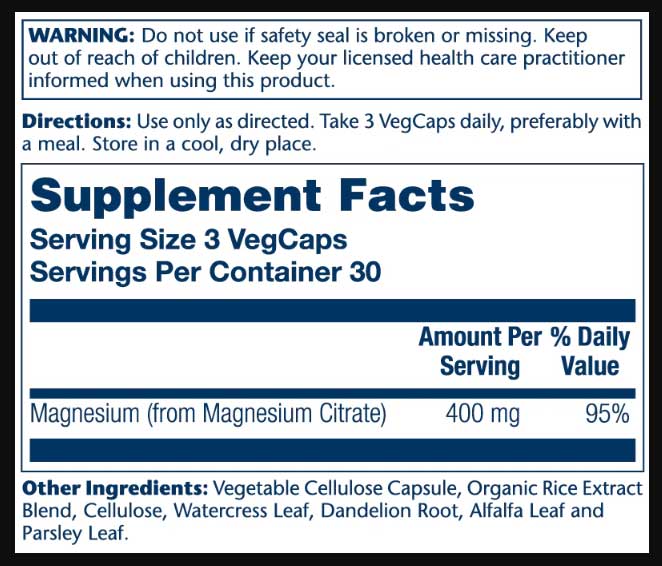 Solaray Magnesium Citrate 400 mg