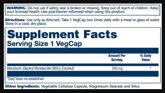 Solaray Monolaurin 500 mg