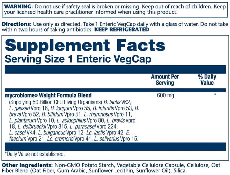 Solaray Mycrobiome Probiotic Weight Formula