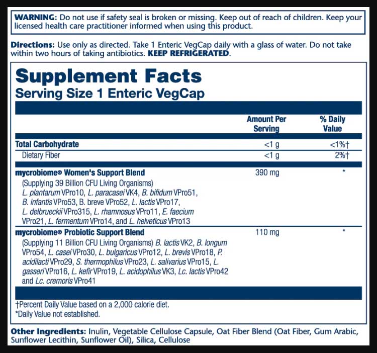 Solaray Mycrobiome Probiotic Women's Formula