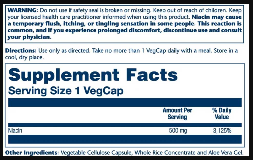 Solaray Niacin 500 mg