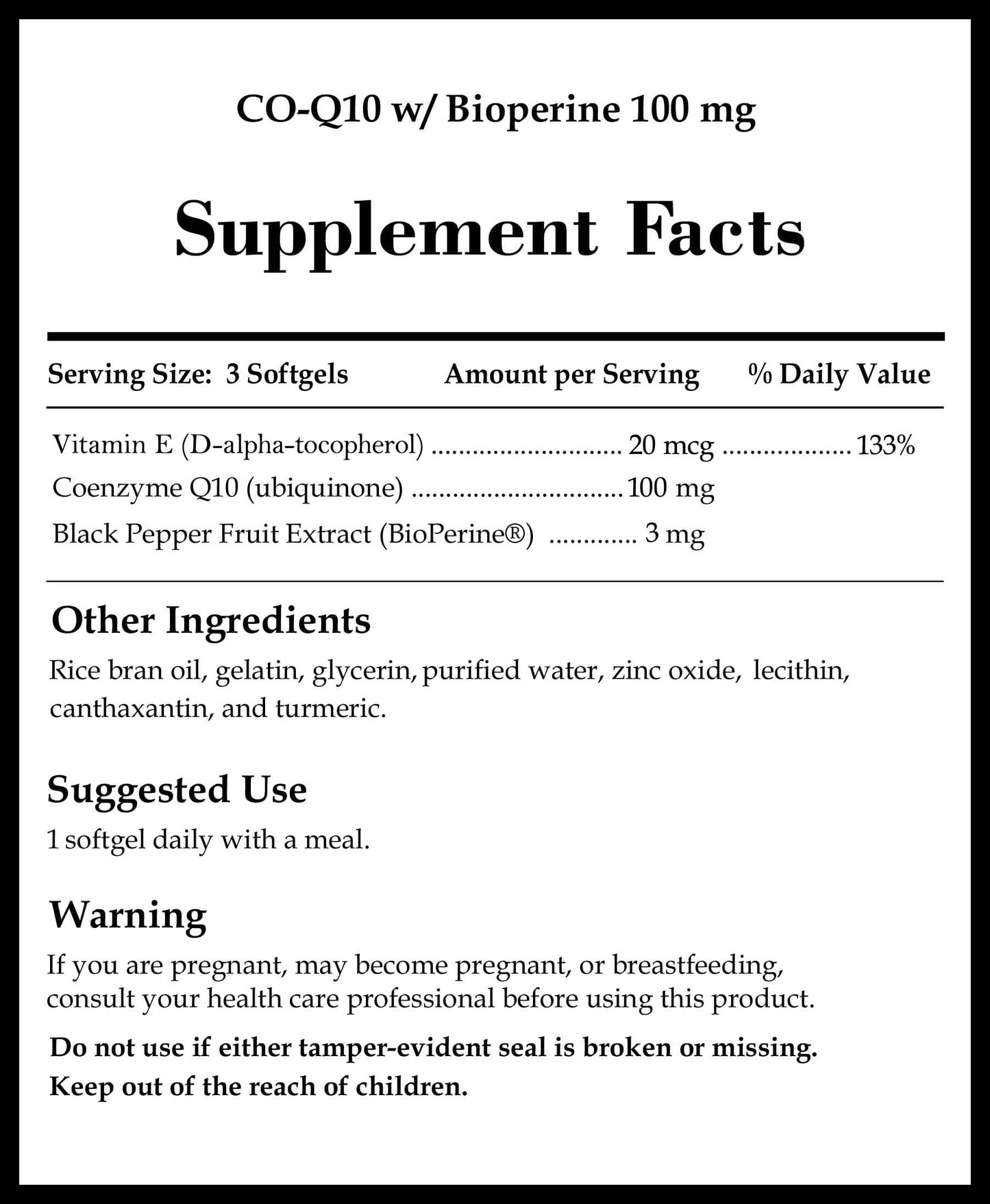 Source Naturals CO-Q10 w/Bioperine 100 mg