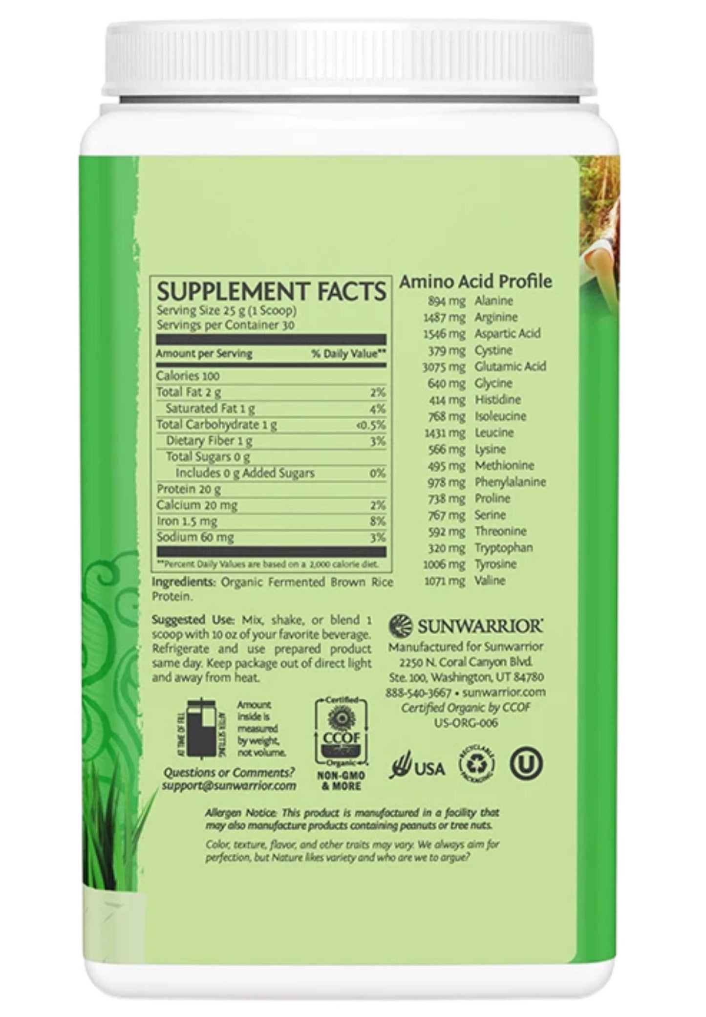 Sunwarrior Classic Protein 750g (30 servings)