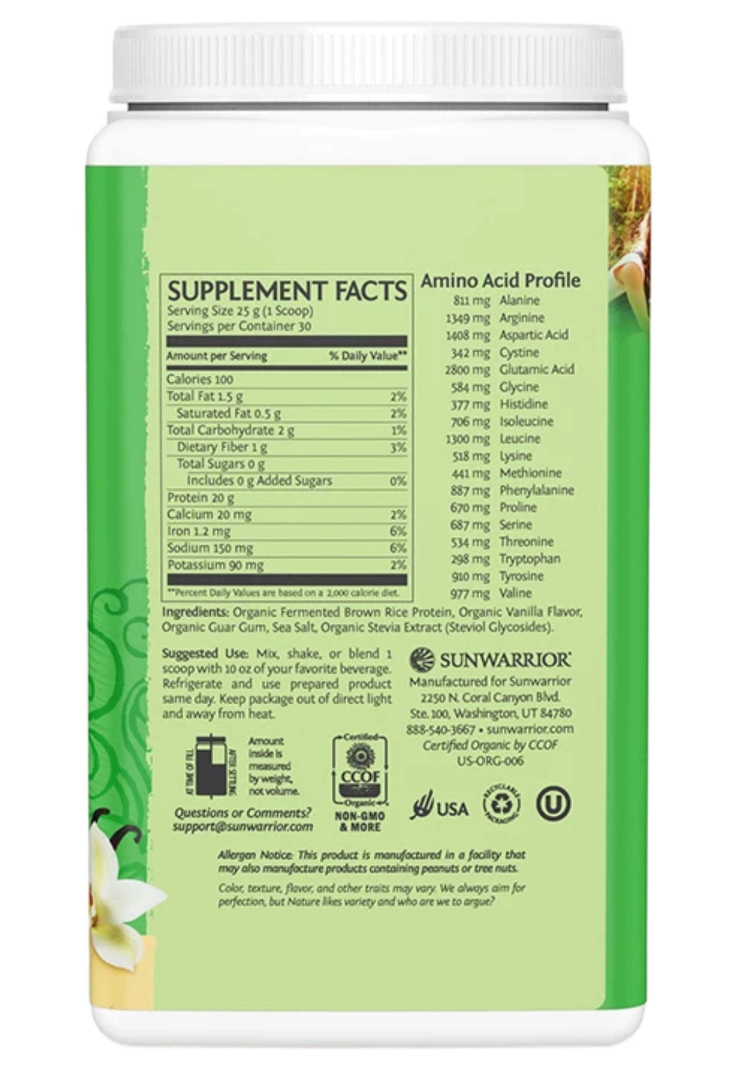 Sunwarrior Classic Protein 750g (30 servings)