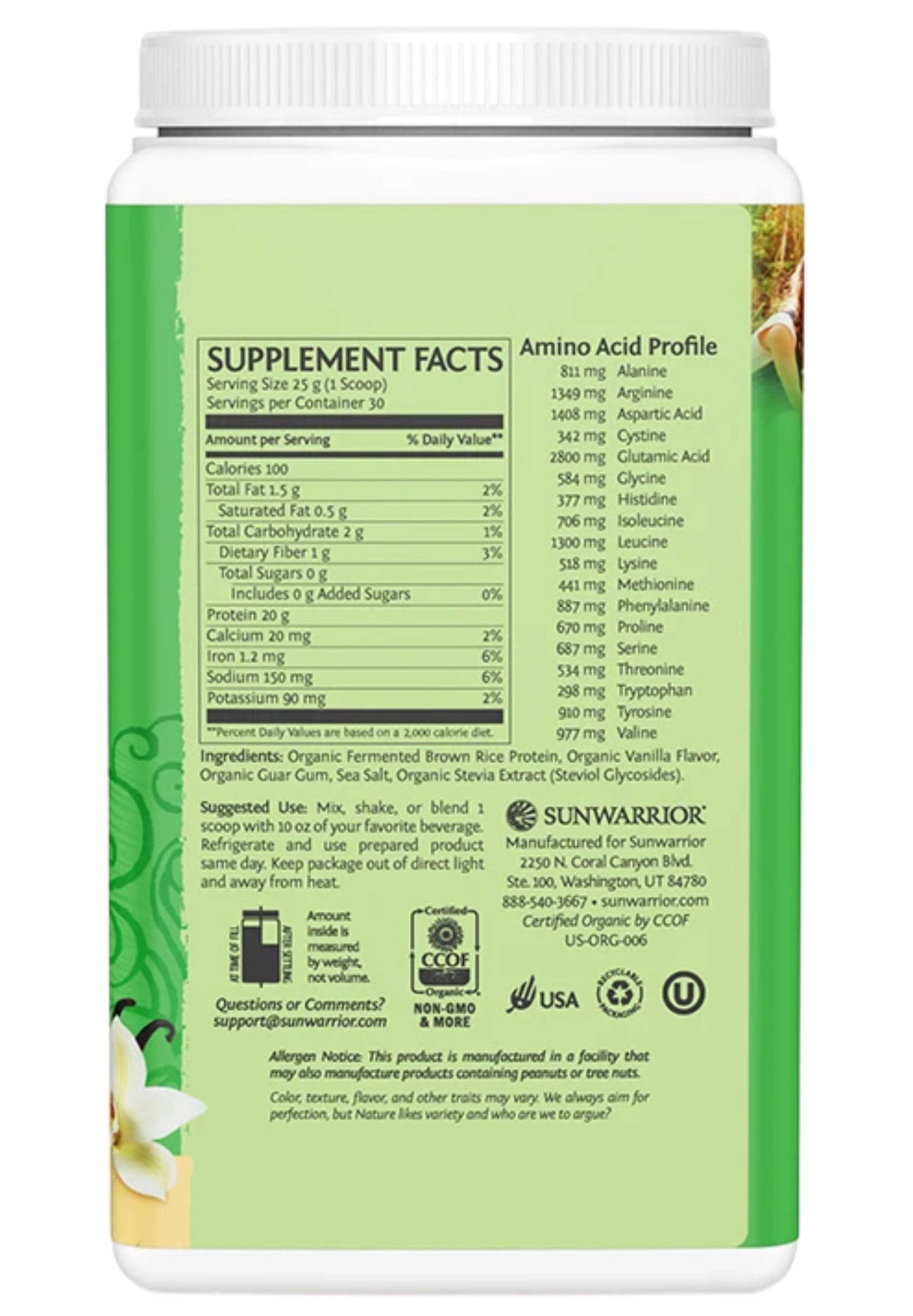 Sunwarrior Classic Protein 750g (30 servings)