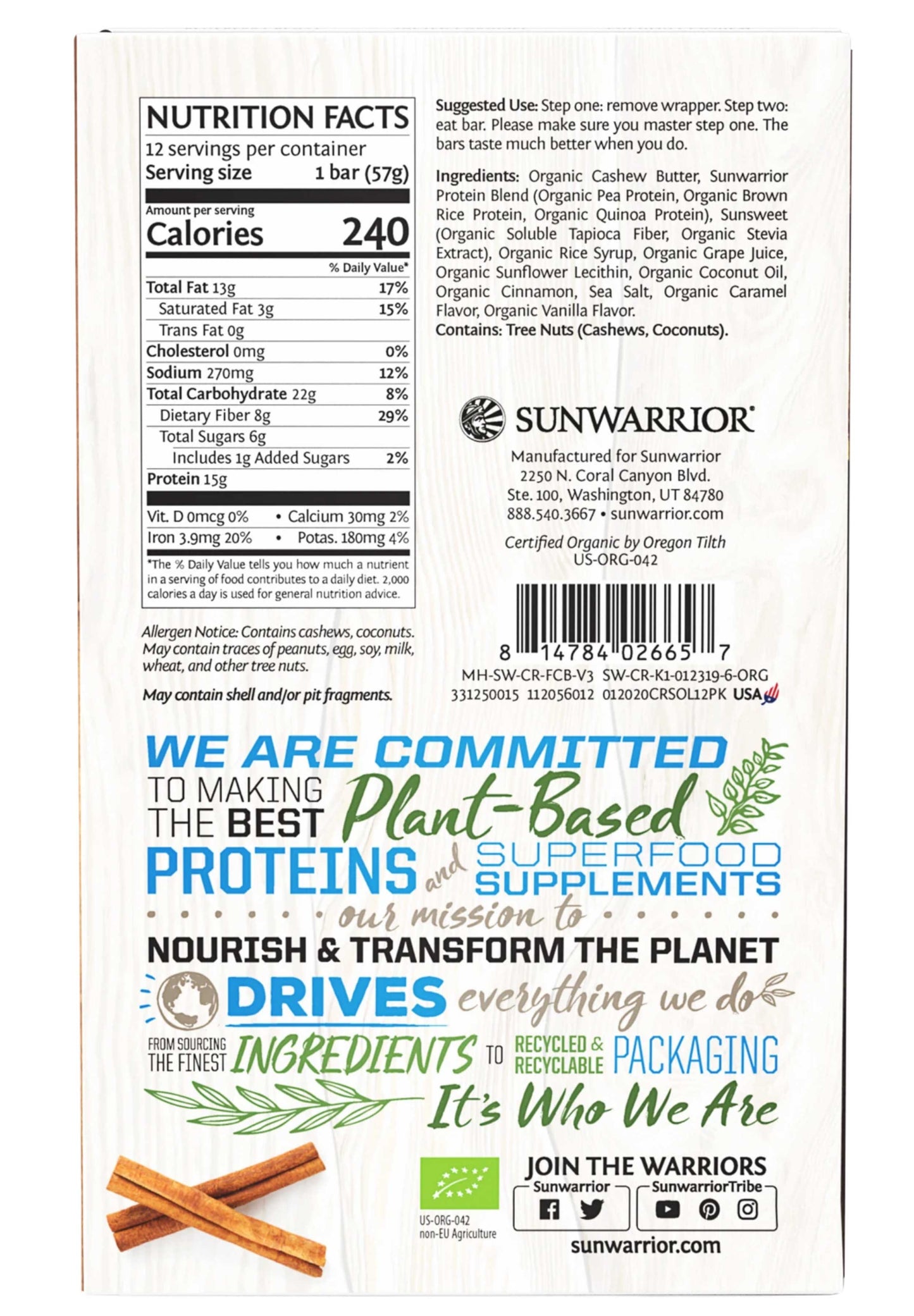 Sunwarrior Sol Good Protein Bars