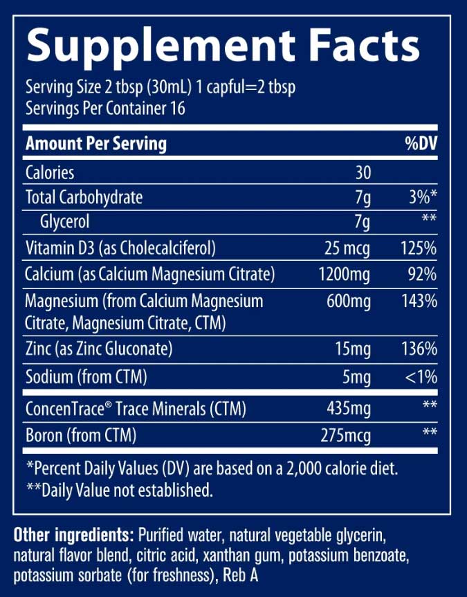 Trace Minerals Research Liquid Cal/Mag/Zinc Piña Colada
