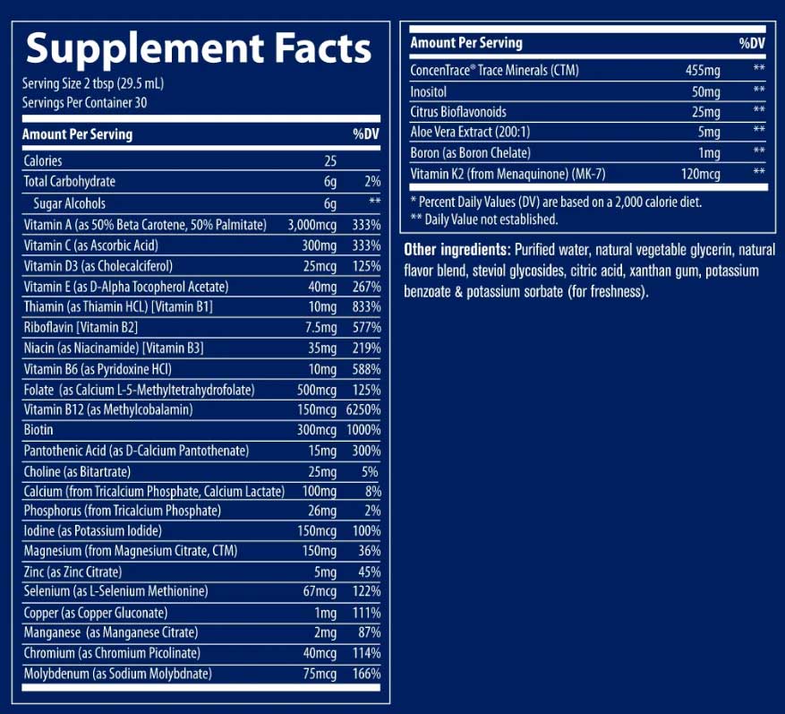 Trace Minerals Research Liquid Multi Vitamin-Mineral Berry