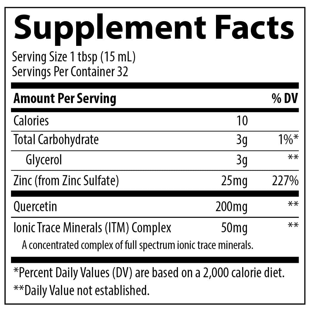 Trace Minerals Research Liquid Zinc + Quercetin