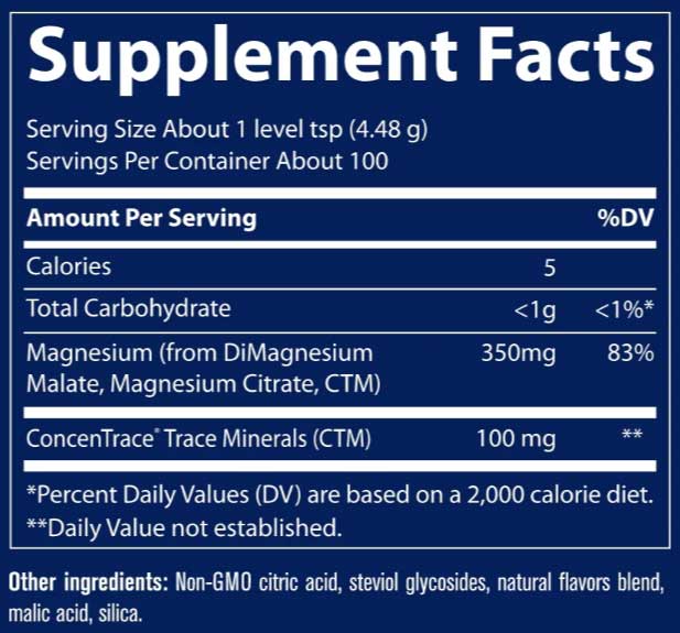 Trace Minerals Research Stress-X Magnesium Powder Lemon Lime