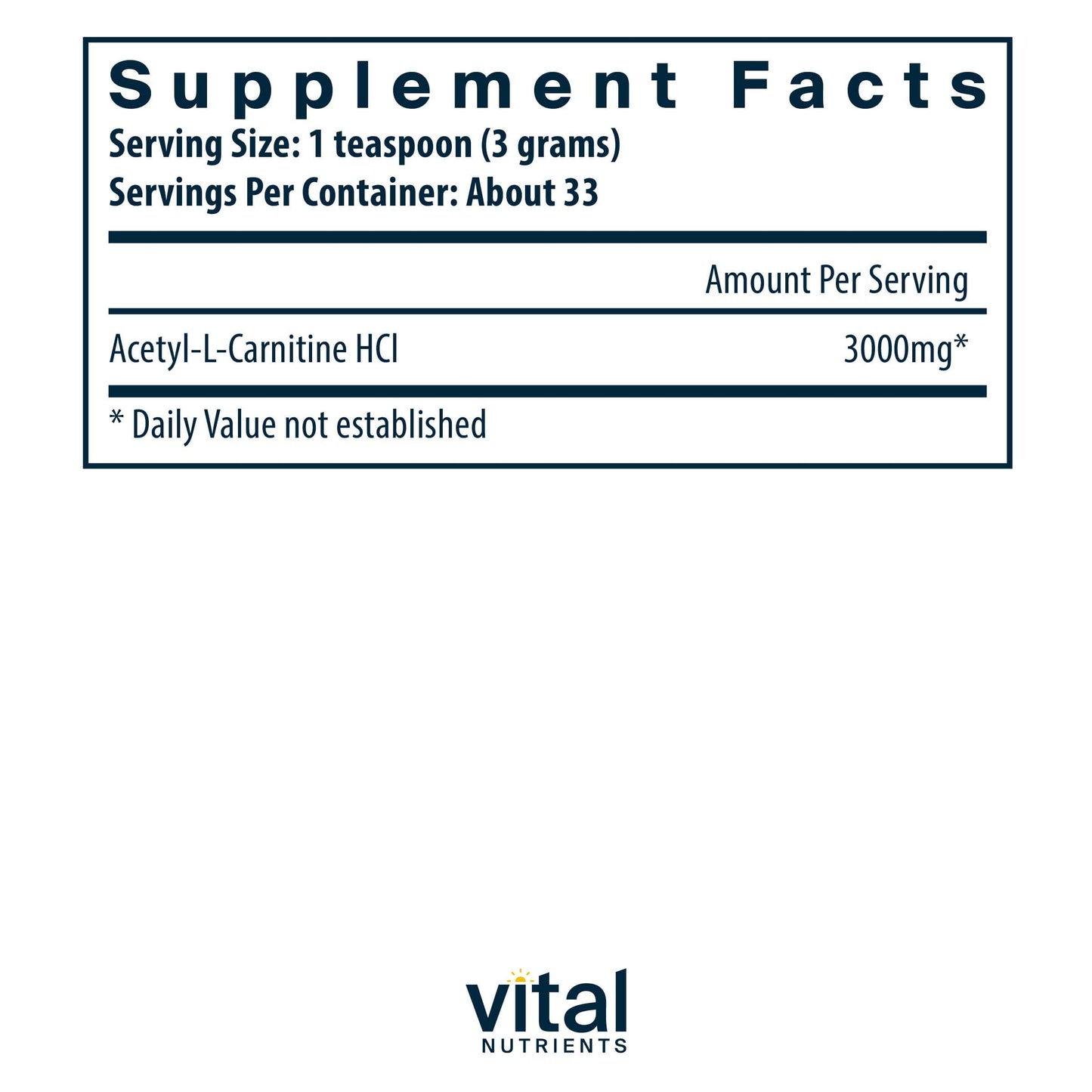 Vital Nutrients Acetyl L-Carnitine Powder