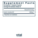 Vital Nutrients Acetyl L-Carnitine Powder