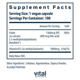Vital Nutrients B-12/Methyl Folate