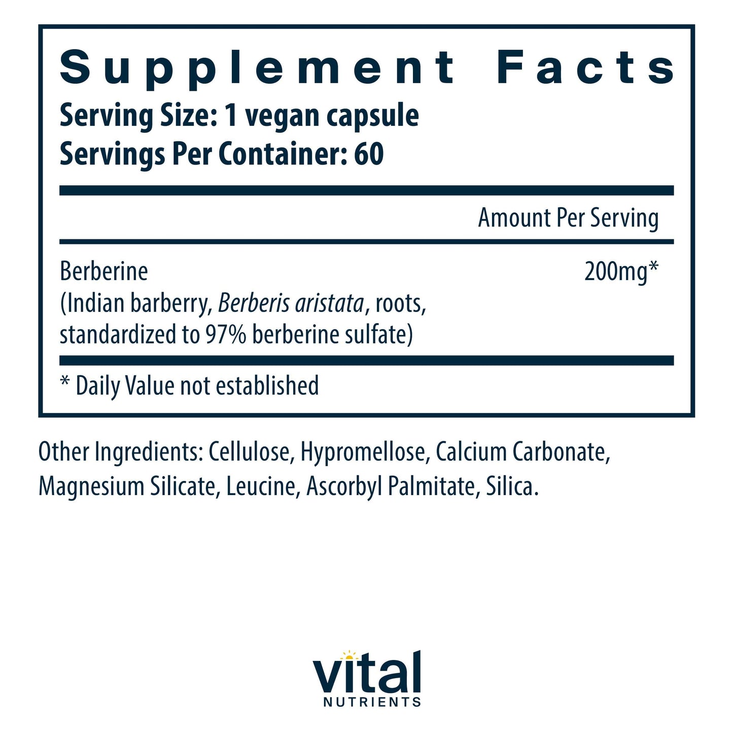 Vital Nutrients Berberine 200mg