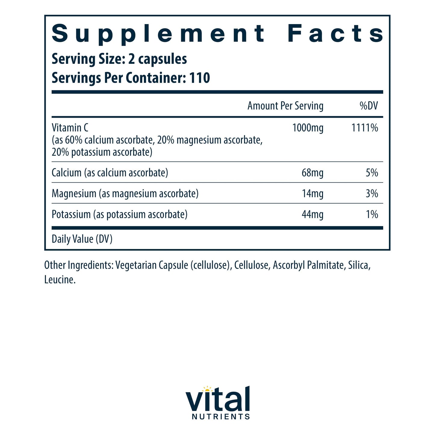 Vital Nutrients Buffered C 500mg
