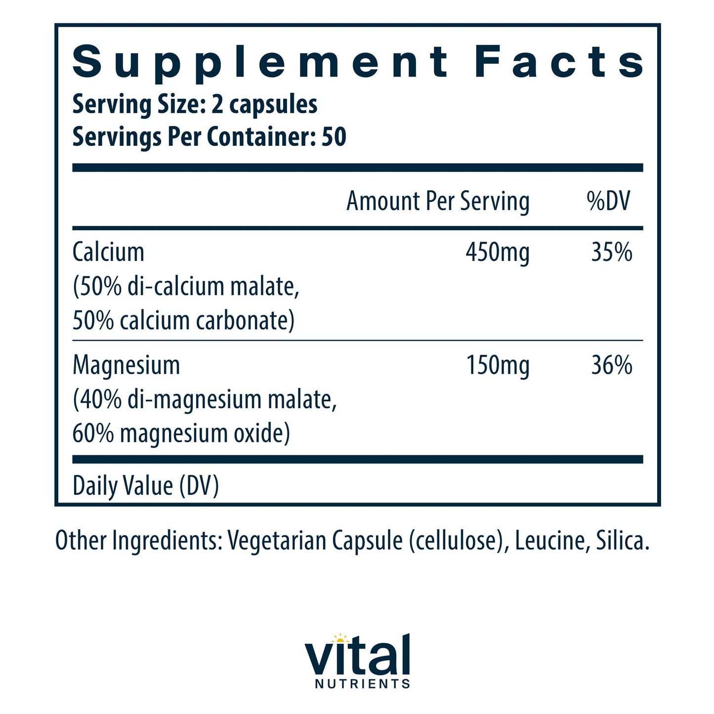 Vital Nutrients Calcium & Magnesium 225mg/75mg