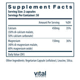Vital Nutrients Calcium & Magnesium 225mg/75mg