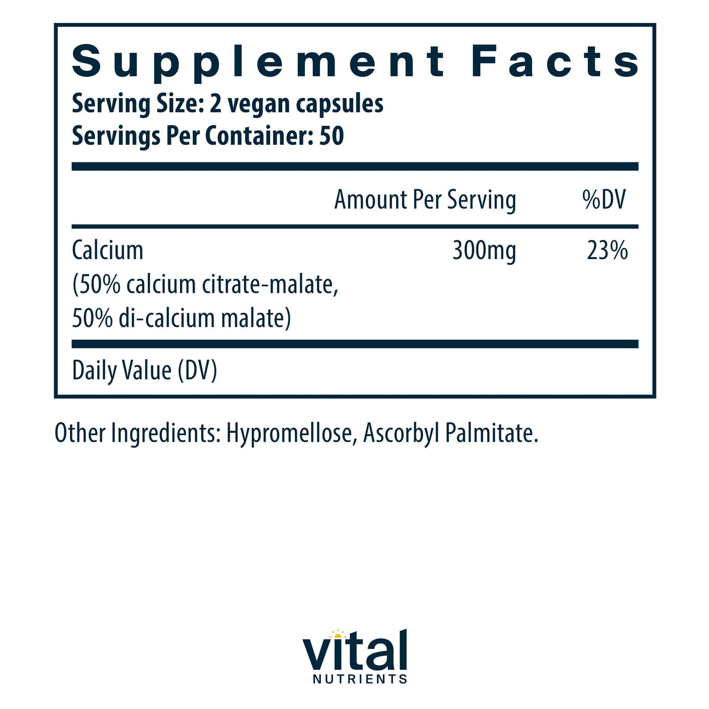 Vital Nutrients Calcium (citrate/malate) 150mg